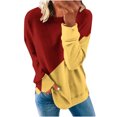 thumbnail image 2 of ICHUANYI Clearance Women's Fashion Printed Loose T-shirt Long Sleeves Blouse Round Neck Casual Tops Sweatshirt Hoodies(Wine, XL) ICHUANYI WER2023081511302, 2 of 5