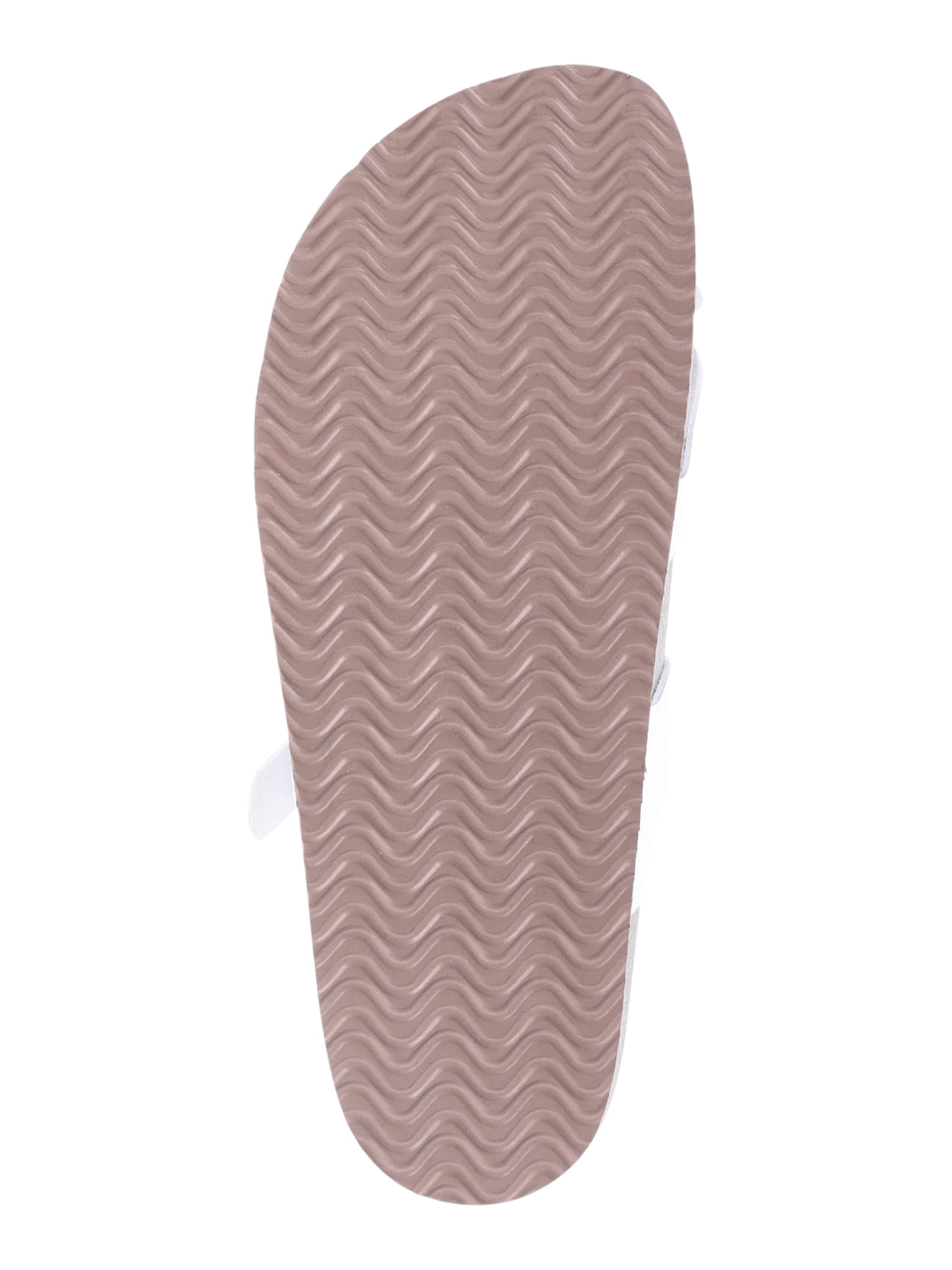 Time and Tru Women's Asymmetric Strap Footbed Sandals, Wide Width Available