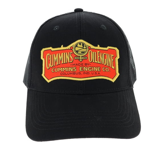 Cummins Hat Cmn35188 Vintage Baseball Cap 1919 Cummins Logo Dodge Engine Fan Retro Style Trucker Hat For Men Women - Mesh Snapback Cap Black