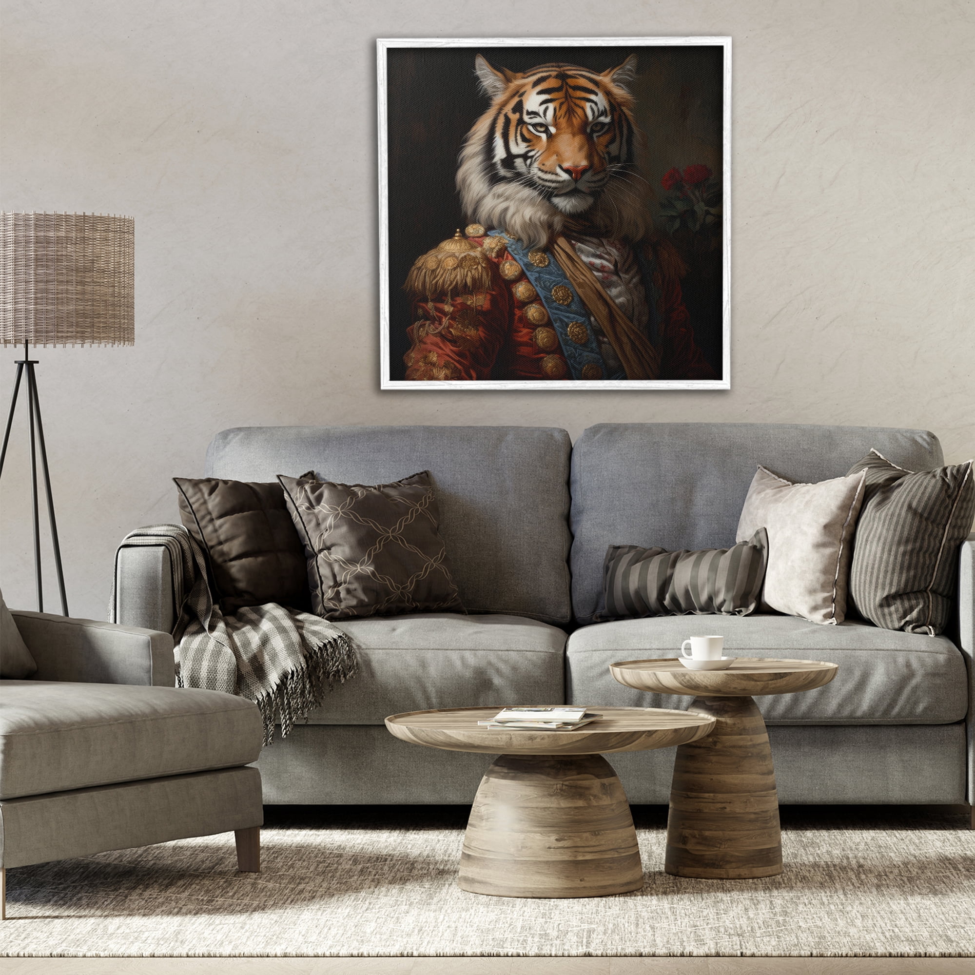 Stupell Industries Noble Tiger Transformation White Framed Giclee Art, design by Lazar Studio