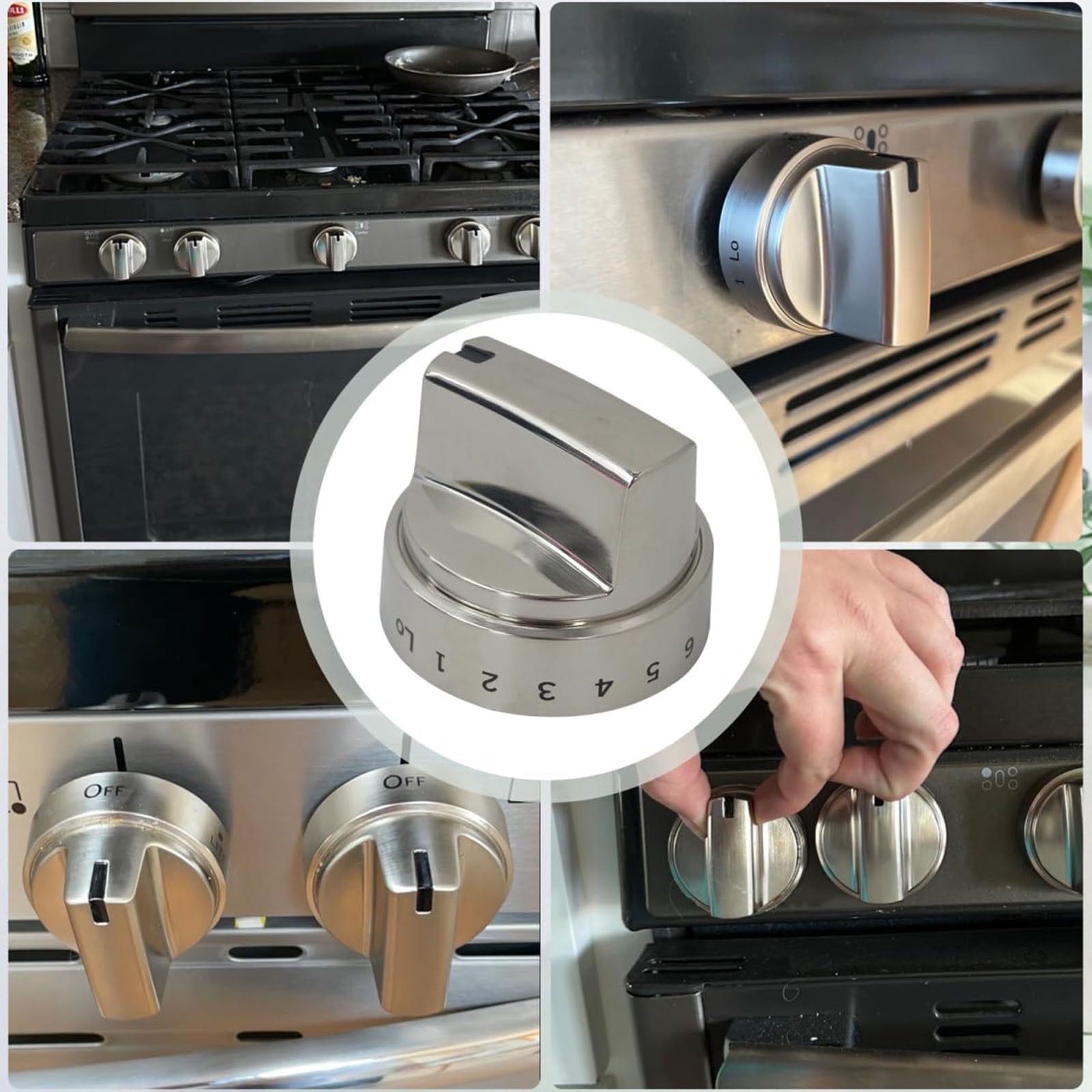 5Pcs Modern Knob Replacement for JGBS66REK3SS AP5989029 JGBS66REK4SS PS11729081 Stove Accessories