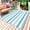 White Teal, variant on Navy Blue Grey Outdoor Rug 6x9 Ft - Reversible Patio Rug Outdoor Camping Rugs, Farmhouse Watercolor Modern Geometric Washable Indoor Outdoor Area Rugs, Non-Slip Outdoor Carpet Runner for Deck/Porch