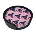 thumbnail image 2 of Harley Quinn Symbol Round Coaster Set Of 6 Tabletop Protection Mats Leather Drink Cup Coasters Kitchen Coffee Decor, 2 of 8