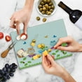 thumbnail image 5 of Flowers Cutting Board, Colorful Cartoon Style Birds on Chamomile Daisy Flowers Butterflies Ladybugs, Decorative Tempered Glass Cutting and Serving Board, Small Size, Multicolor, by Ambesonne, 5 of 5