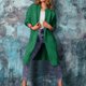 thumbnail image 2 of Gabardina para mujer Gibobby Suéter cárdigan largo Invierno Sólido Suelto verde M, 2 of 5