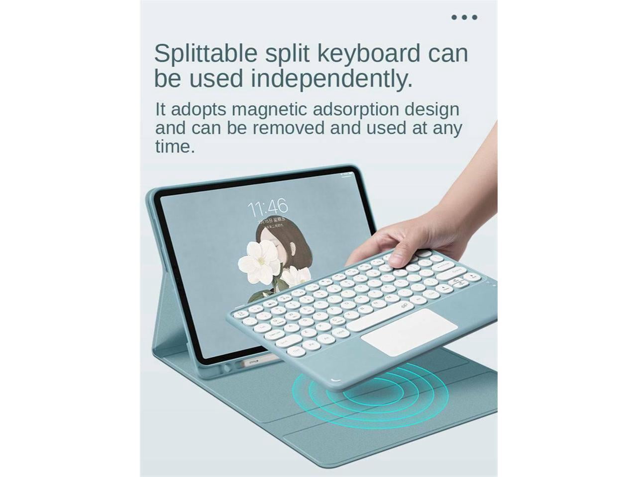 Keyboard Case for iPad Pro 12.9 inch 2021 5th Generation / 2020 4th Gen / 2018 3rd Gen, Slim Leather Folio Smart Cover with Detachable Touchpad Keyboard / Pencil Holder
