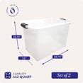 thumbnail image 5 of HOMZ 112-Quart Clear Plastic Stackable Storage Bin with Lid, 2 Pack, Gray, 5 of 11