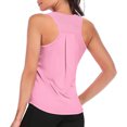 thumbnail image 3 of cocolona Womens Solid Workout Tank Tops Athletic Sports Running Yoga Tank Tops Summer Casual Loose Crew Neck T-shirt Blouse L, 3 of 8