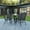 Black, variant on BizChair 5 Piece Outdoor Patio Dining Set - 31.5" Round Tempered Glass Patio Table, 4 Gray Flex Comfort Stack Chairs