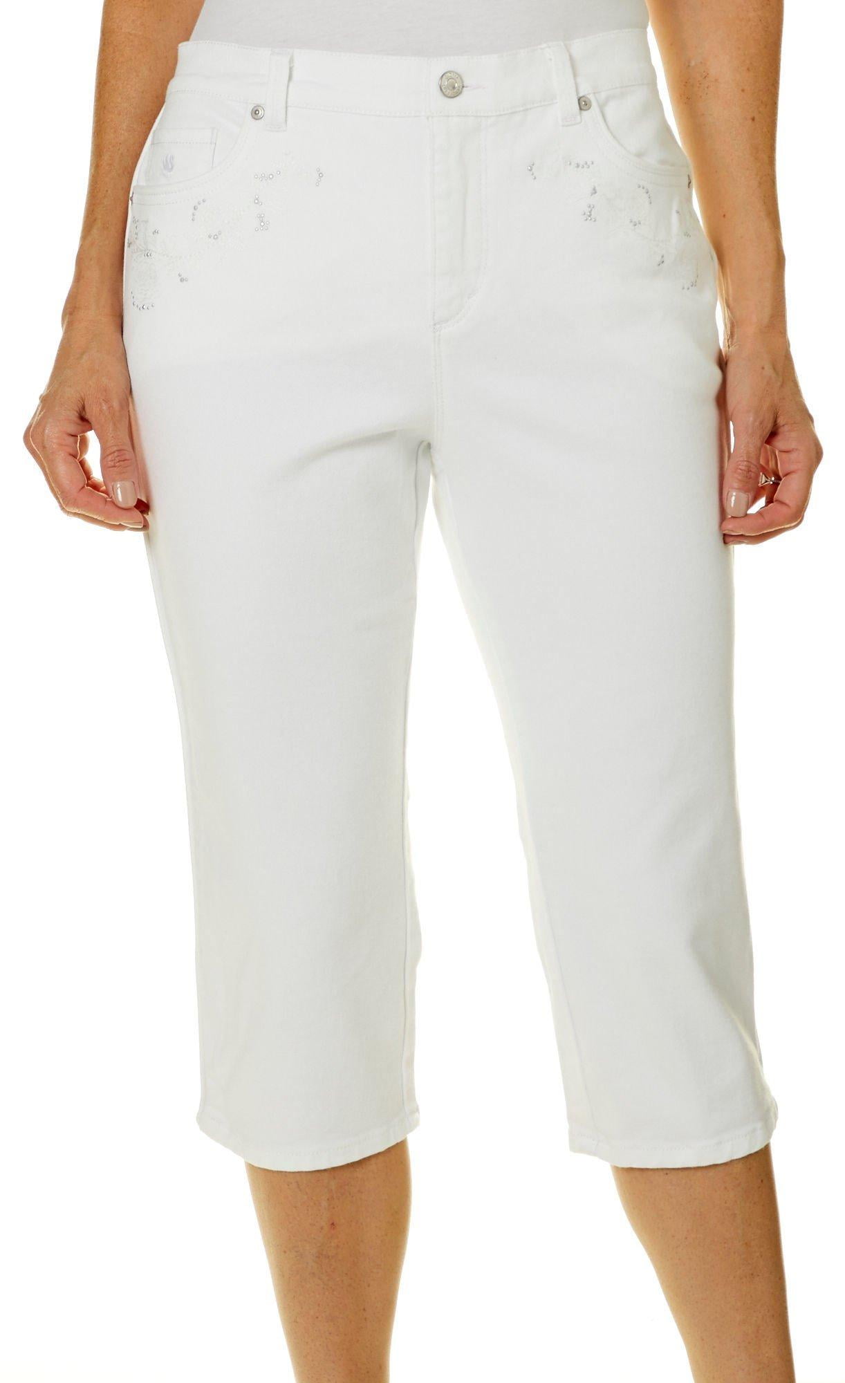 gloria vanderbilt embroidered capris