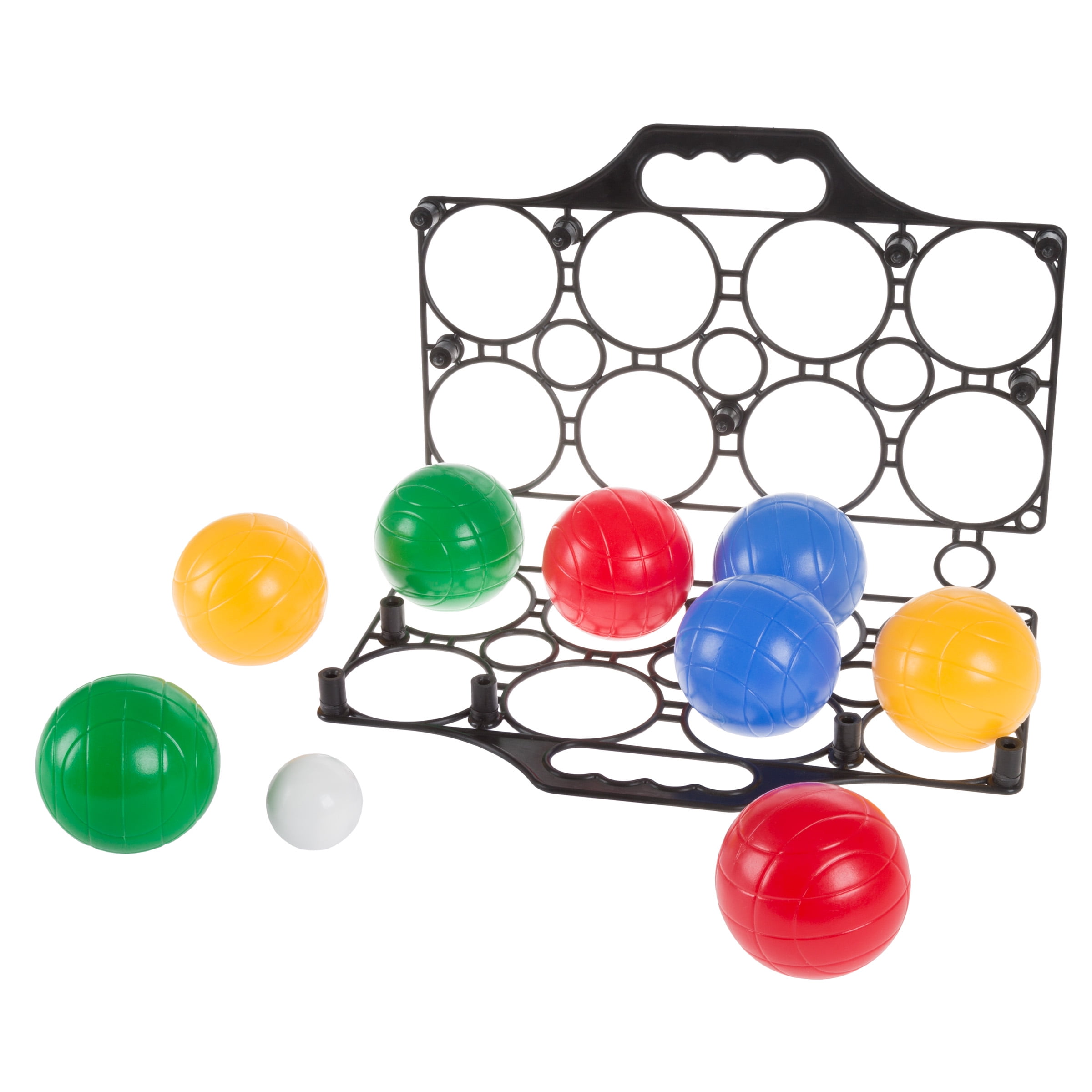 Lightweight Kids Bocce Ball Set Hard Plastic Case W/ Handle, 8 Balls, 2  Pallinos