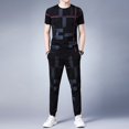thumbnail image 2 of Conjuntos de pantalones superiores para hombre, camiseta de corte regular, ropa de manga corta para hombre, chándal ajustado de algodón de alta calidad, trajes deportivos holgados, 2 of 5