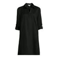 thumbnail image 5 of Time and Tru Women's Mini Shirt Dress with Sleeves, Sizes XS-3XL, 5 of 6