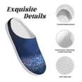 thumbnail image 5 of KLL Retro Blue Glitter Pattern Adult Unisex Cozy Slippers,Fuzzy Slip-on Slippers TPR Sole Slippers Comfort Plush Home Footwear for Indoor & Outdoor-46/47, 5 of 7