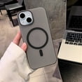 thumbnail image 1 of Ultra Thin Matte Magnetic Wireless Charge Clear Case For iPhone 16 15 14 Plus 13 12 Pro Max For Magsafe Shockproof Hard PC Cover Black For iPhone 11Pro Max, 1 of 6