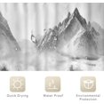 thumbnail image 6 of Misty Shower Curtain 72Wx72H Inch Foggy Snow Mountain Scenery National Park Smokey Tree Woodland Landscape Black Gray for Men Bathroom Decor Fabric Polyester Waterproof 12 Pack Hooks, 6 of 6