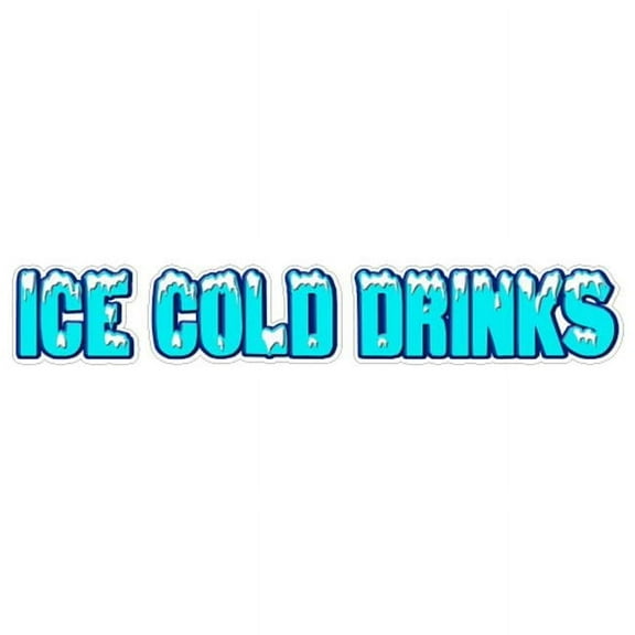 SignMission D-Ice Cold Drinks Ice Cold Drinks Concession Decal Drink Beer Sign