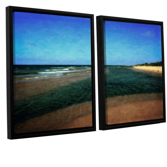 ArtWall Kevin Calkins "Sandbar with Blue Sky" 2-Piece Floater Framed Canvas Set