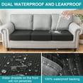 thumbnail image 5 of Eurhowing 2-Pack Waterproof Couch Cushion Covers, Stretch Sofa Seat Slipcovers with Elastic Edges, Non-Slip Furniture Protector for Pets and Kids, Black, 5 of 13