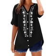 thumbnail image 2 of Karight For Women Women's Casual Short Sleeve Round Neck Summer Loose Tee Shirts Blouse, 2 of 7