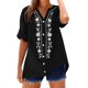 thumbnail image 1 of Camisetas de Cuello en V de Manga Corta para las Mujeres Casual Suelto Cuello Redondo Blusa de Verano Camisetas Cuello en V de las Mujeres, 1 of 7