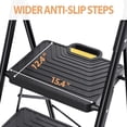Step Ladder, Sturdy Steel Step Stool with Anti-Slip Wide Pedals ...
