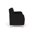 thumbnail image 2 of Siena Lounge Lobby Reception Waiting Loveseat / Brushed Steel Legs / Black, 2 of 5
