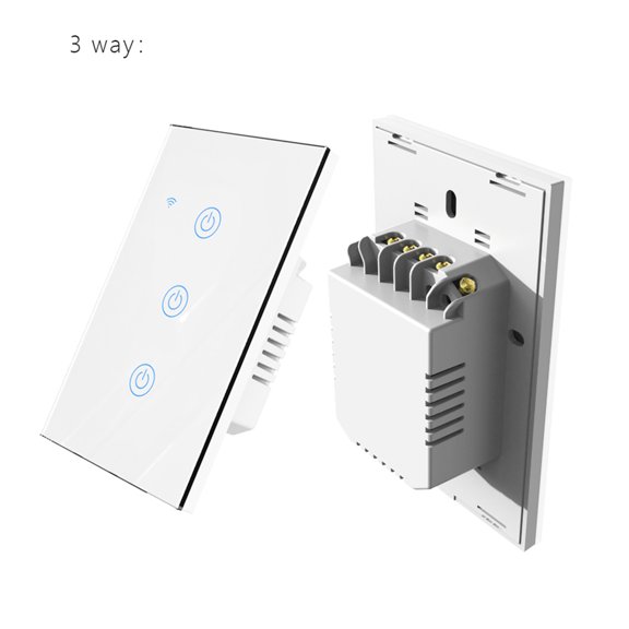 WiFi Touch Panel Switch Home Smart Switch Panel LED Indicator Light Tempered Glass Panel Light Switch Work with Tuya App Wall Touch Smart Switch