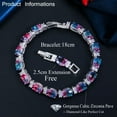 thumbnail image 5 of Natural Rainbow Fire Blue Red CZ Tennis Bracelet for Women Romantic Jewelry Gift, 5 of 9