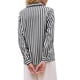 thumbnail image 3 of Camisa de satén a rayas para mujer Inspire Chic, con botones, de manga larga, blusa de oficina, S, negro y blanco, 3 of 5
