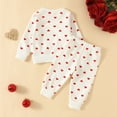 thumbnail image 6 of Baby Girl Outfit Valentine's Day Long Sleeve Hearts Printed T Shirt Pullover Tops Pants Outfits Baby Clothes White 6 Months-12 Months, 6 of 6