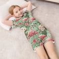 thumbnail image 6 of Silky Satin Kids' Pajama Set Breathable & Smooth Unisex Button-Down Pajamas Flamingo Tropical Leaves Pattern XX-Large, 6 of 8