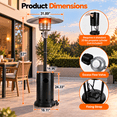 thumbnail image 5 of Syngar Patio Heater for Outdoor Use, Propane Heater for Outdoor with Wheels, 50000 Btu, Stainless Steel, Stable Base for Home, Backyard, Black, 5 of 7
