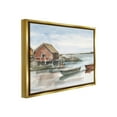 thumbnail image 4 of Stupell Industries Rowboats on Shore Landscape Painting Gold Floater Framed Canvas Art Print Wall Art, 21 x 17, 4 of 10