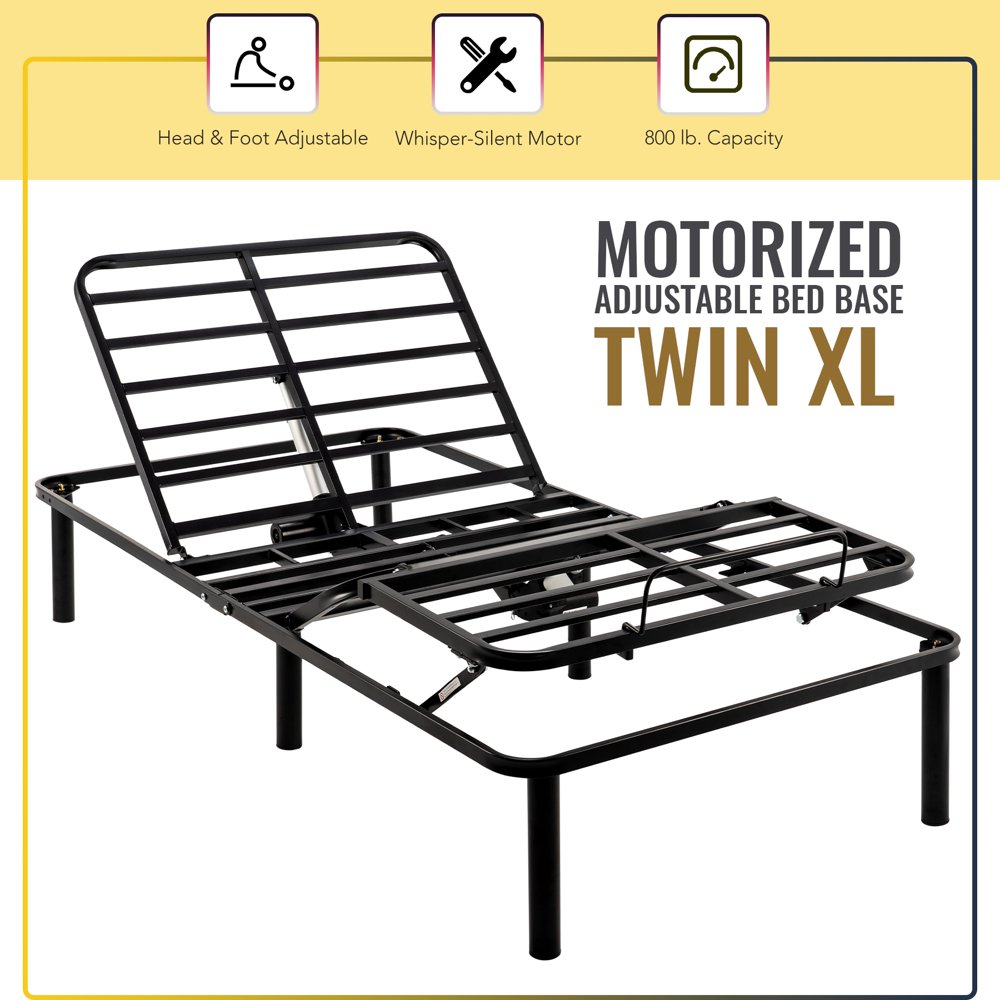 Twin XL Bed Frame with Adjustable Head & Foot and Ultraquiet Electric Motor
