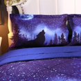 thumbnail image 3 of Wolf Comforter Set Bedding Set Blue 5 Pieces Forest Bedding Set Wolf Bed Set Kids Bed in a Bag for Boys and Girls with Sheet Sets, Super Breathable Soft, 3 of 8