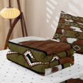 thumbnail image 5 of jejeloiu Vintage Western Zipper Full Size Comforter Sets with Fitted Sheet and 2 Pillowcases,Cowhide Print Zipper Bedding Set For Boys,Brown Black,Reversible,4-Piece, 5 of 7