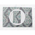 thumbnail image 1 of S4Sassy Blue Quarterfoil Geometric Washable Printed Dining Reversible Tablemats With Napkins Set, 1 of 3