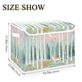 thumbnail image 5 of Yayeee Collapsible Cube Storage Bin with Lid Fabric Closet Decorative Basket with Handles, Green Deer, 5 of 7