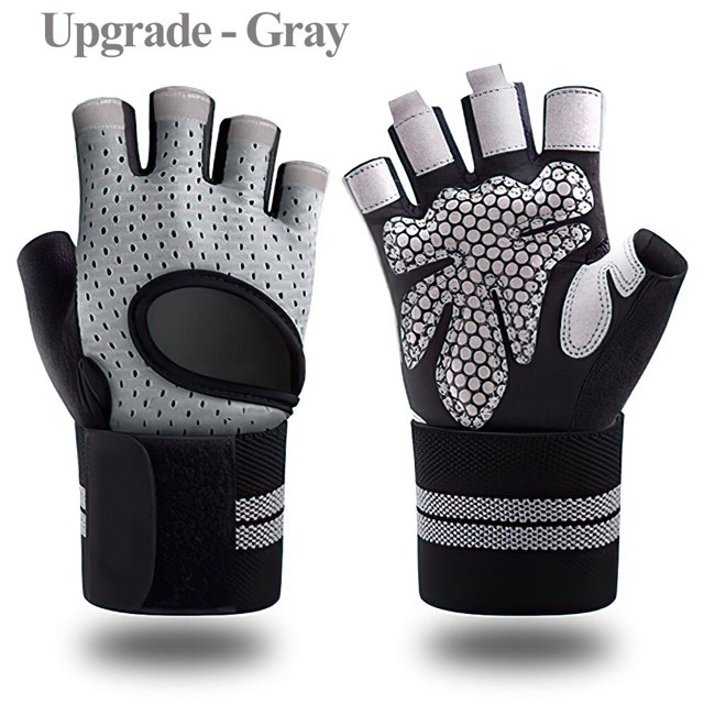 Guantes de gimnasio para Fitness, guantes de levantamiento de pesas para entrenamiento deportivo, ejercicio de culturismo, guante de entrenamiento de ciclismo con soporte para la muñeca Fivean Guantes deportivos