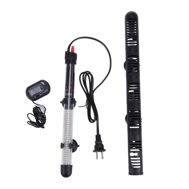 EeaseMX Calentador sumergible para acuario de 300 W con enchufe estadounidense, varilla calefactora y termómetro digital LED (enchufe estadounidense)