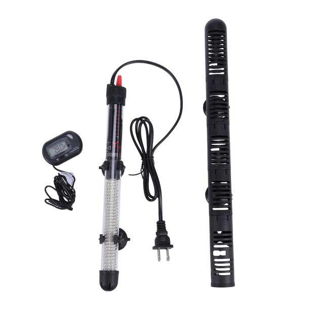 EeaseMX Calentador sumergible para acuario de 300 W con enchufe estadounidense, varilla calefactora y termómetro digital LED (enchufe estadounidense)