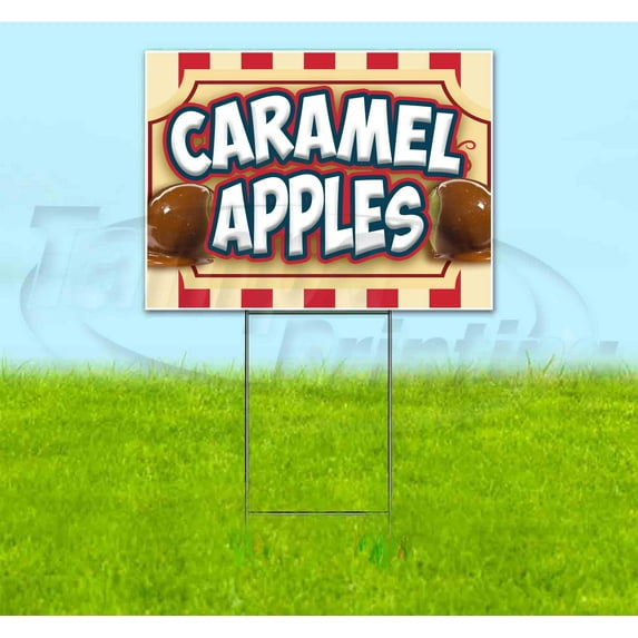 Caramel Apples (18" x 24") Yard Sign, Includes Metal Step Stake