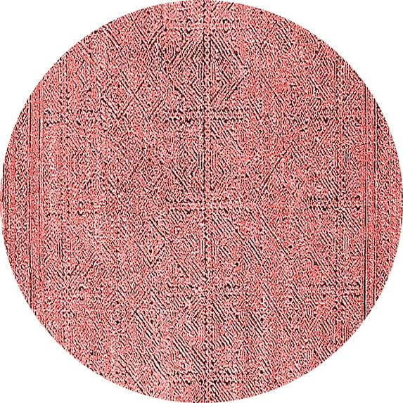 Ahgly Company Indoor Round Solid Red Modern Area Rugs, 3' Round