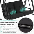thumbnail image 4 of AECOJOY 2 Persons Outdoor Patio Canopy Steel Porch Swing Chair with Cover, Black, 4 of 9