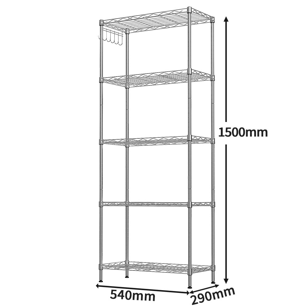 Ktaxon 60"x22"x12" Heavy Duty 5-Tier Wire Shelving Rack Adjustable Shelf Storage Silver