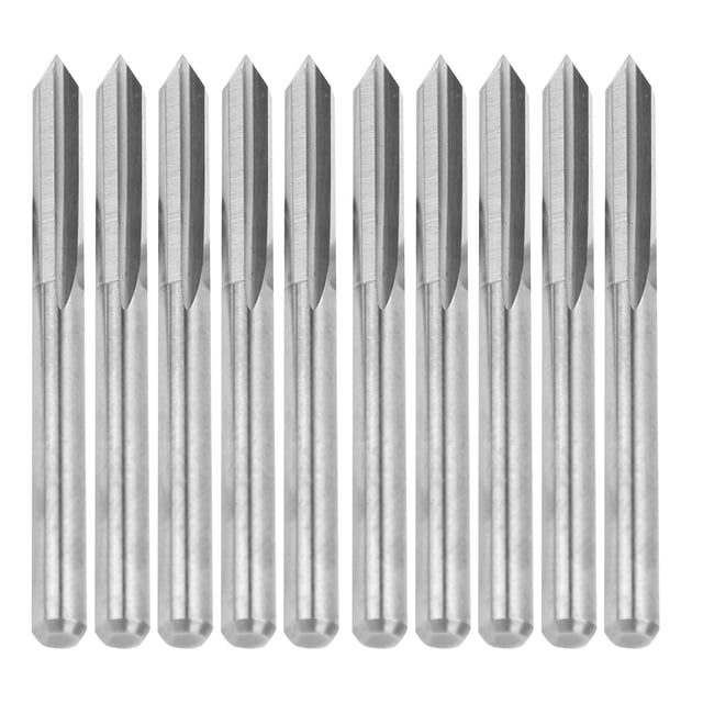 Tungsten Steel Milling Cutter, 10pcs 3.175mm Router Bit Sturdy Firm Professional For Grinding Machine For Factory Workshop 60° X 0.3mm