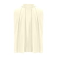 thumbnail image 4 of Arlun Women's Tank Tops Summer Sleeveless Neck Dressy Blouses Solid Color Pleated Work Shirts Business Casual Outfit Simple and Stylish Yellow XL, 4 of 4