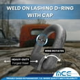thumbnail image 3 of Mega Cargo Control 8 Pack Heavy Duty 1" Weld-On D Ring for Flatbed Truck Trailer Tie Down WLL: 15000 lbs, 3 of 7