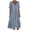 Grey, variant on Women's Linen Midi Dress, Soft V Neck Short Sleeve Pullover Dress, Lightweight Breathable Beach Dress for Casual Daily Wear, Vacation and Travel Dark Blue XXL